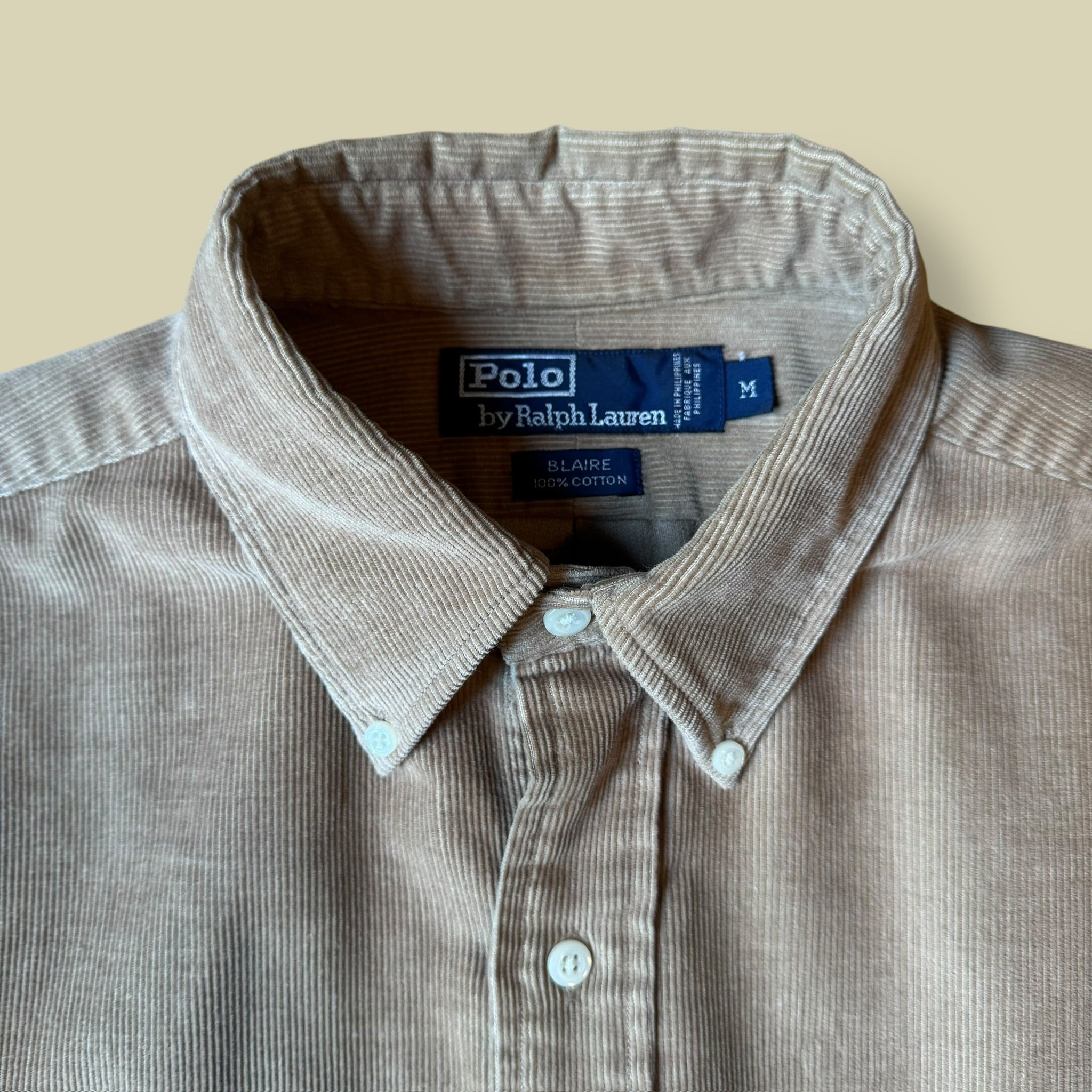 CAMICIA VELLUTO A COSTE BEIGE - M/L