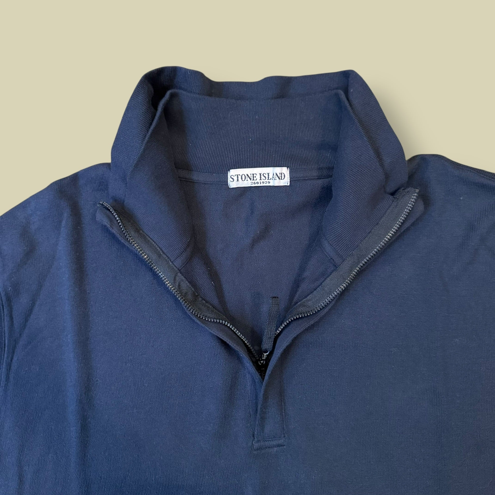 MAGLIONE MEZZA ZIP BLU - XXXL