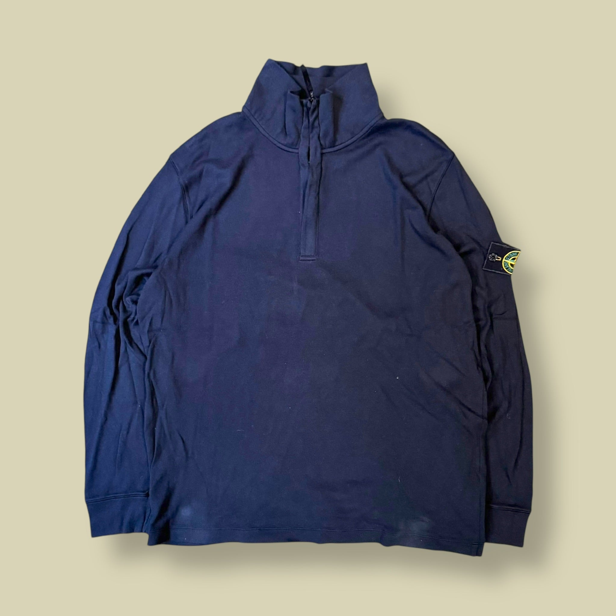 MAGLIONE MEZZA ZIP BLU - XXXL