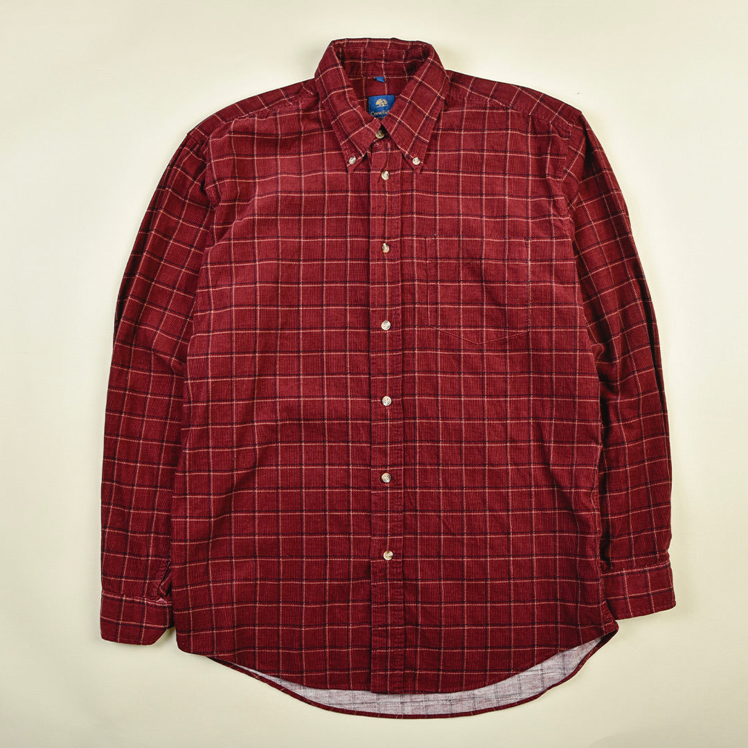 CAMICIA VELLUTO A QUADRETTI ROSSA - M