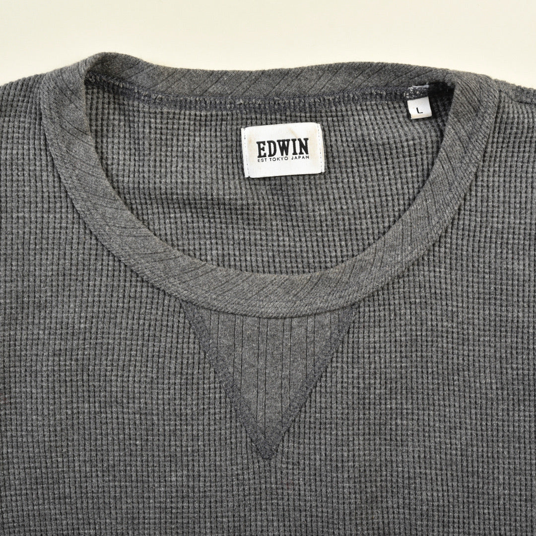 MAGLIONE WAFFLE GRIGIO - L