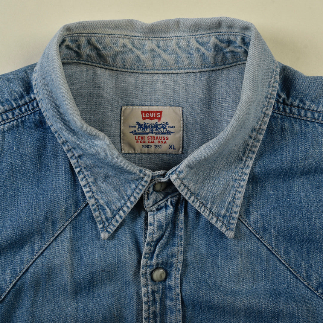 CAMICIA JEANS WESTERN BLU - XL