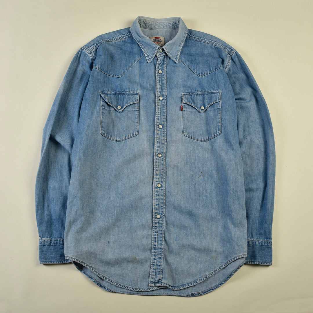 CAMICIA JEANS WESTERN BLU - XL