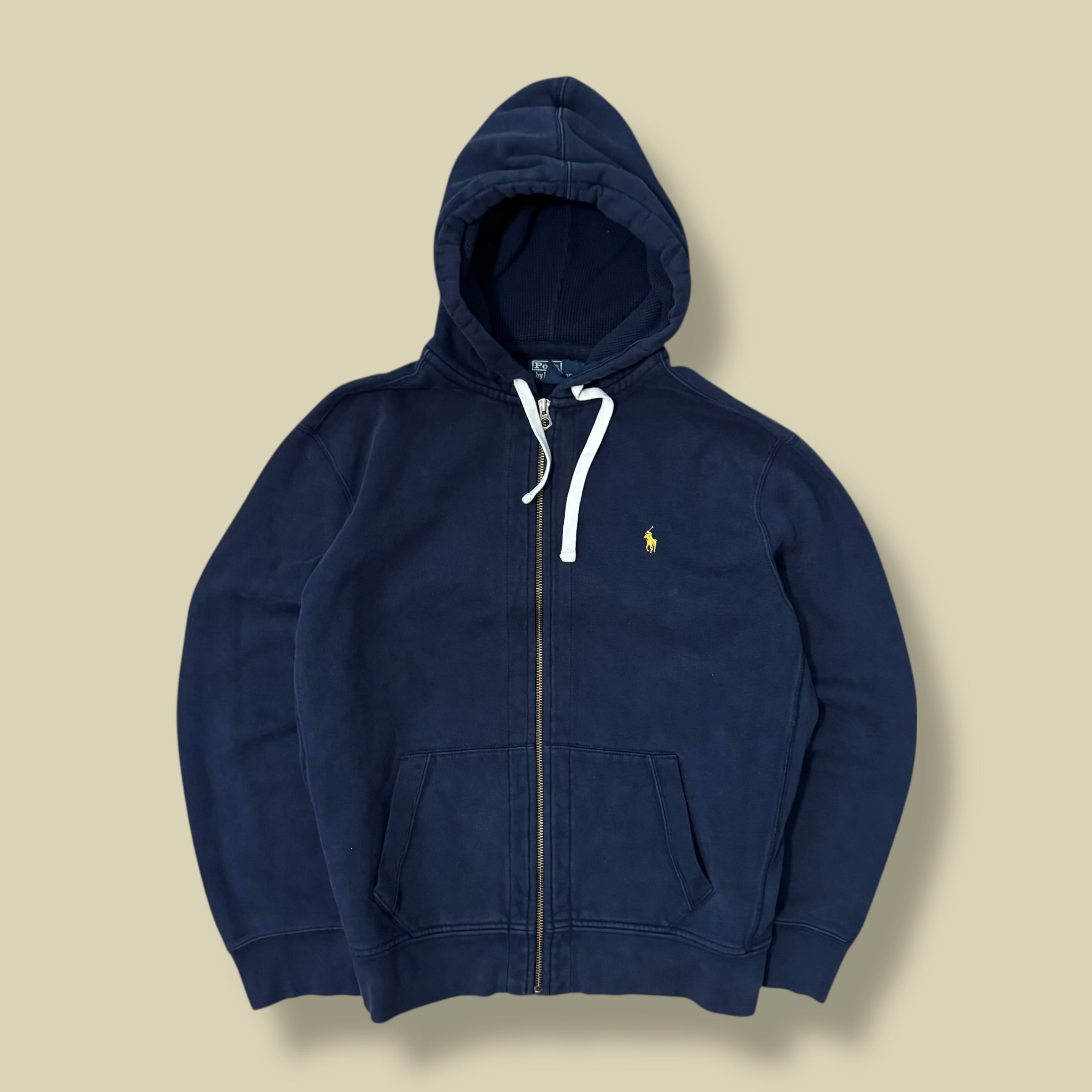 FELPA CON CAPPUCCIO/ZIP BLU - XXL