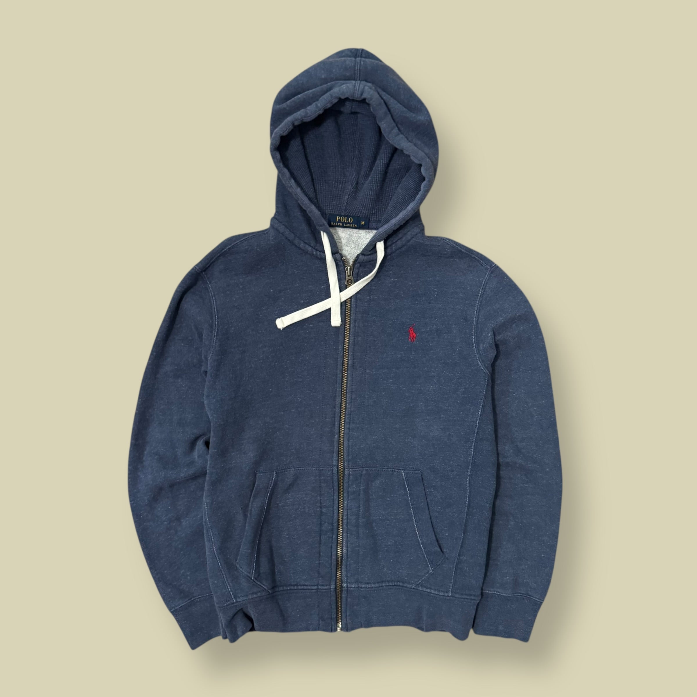 FELPA CON CAPPUCCIO/ZIP BLU - M