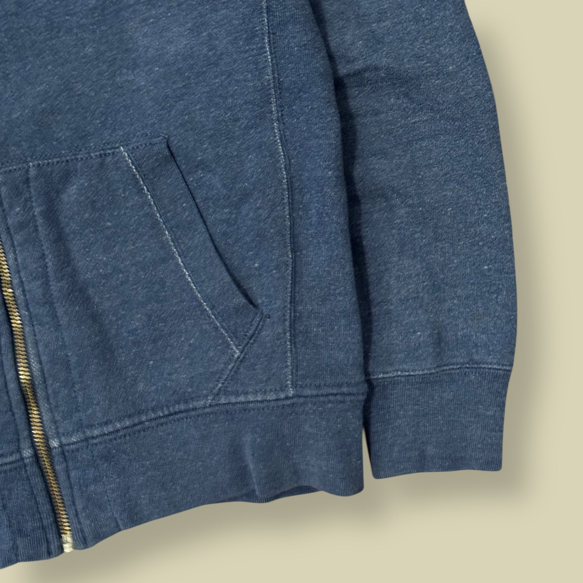 FELPA CON CAPPUCCIO/ZIP BLU - M