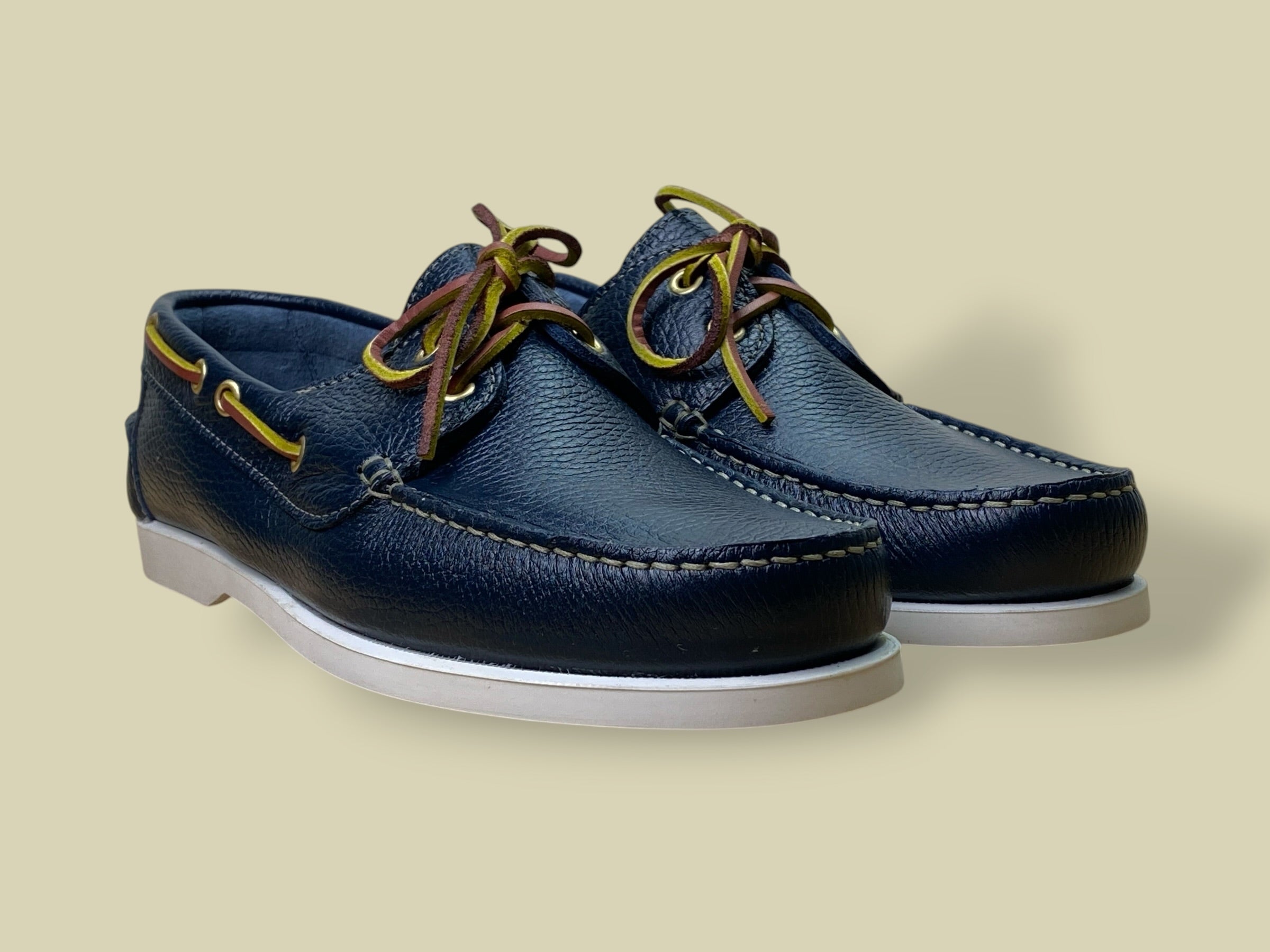 MARINAIO BLUE GRAIN CALF WHITE SOLE