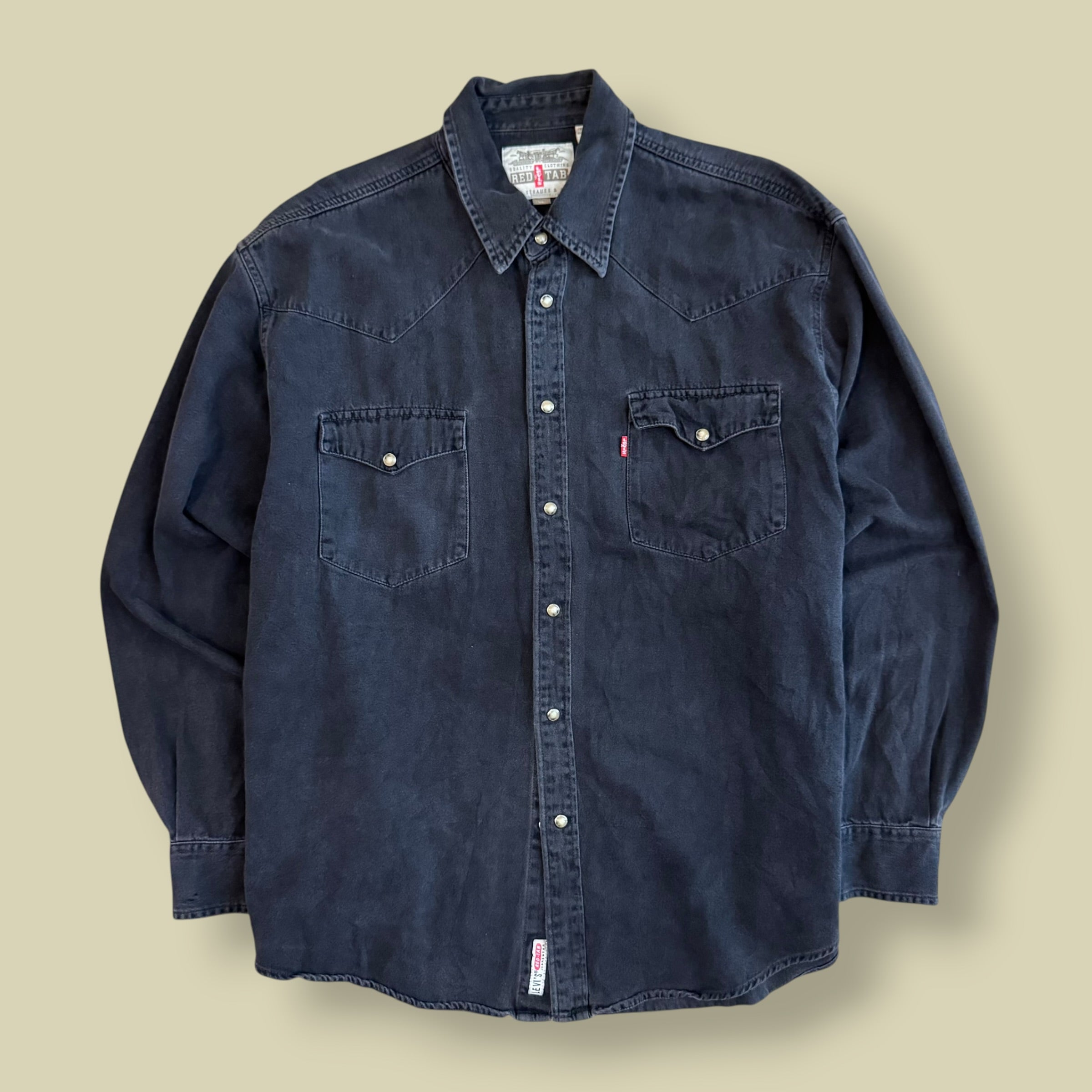 CAMICIA DENIM WESTERN NERA - XL