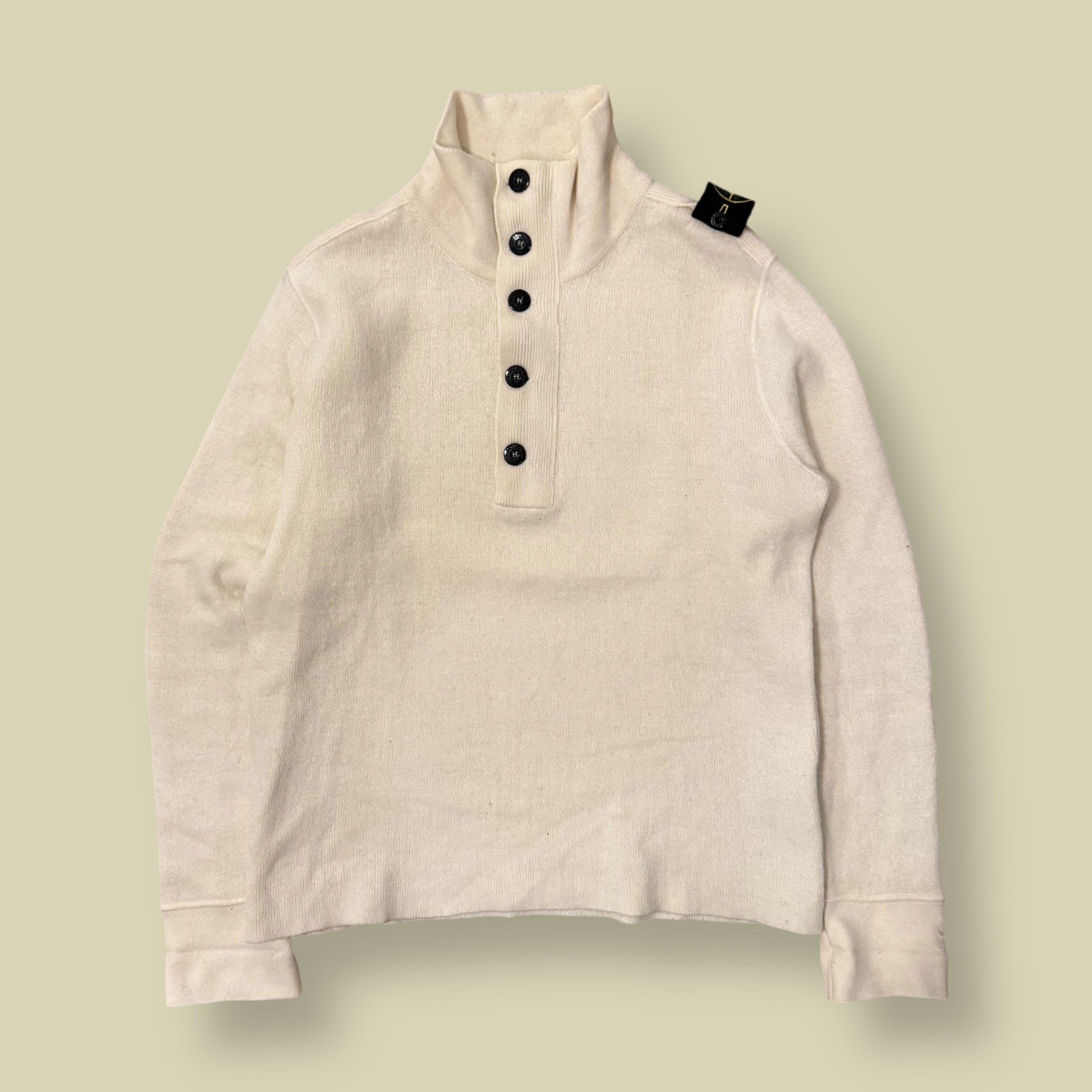 MAGLIONE 4 BOTTONI BIANCO - L