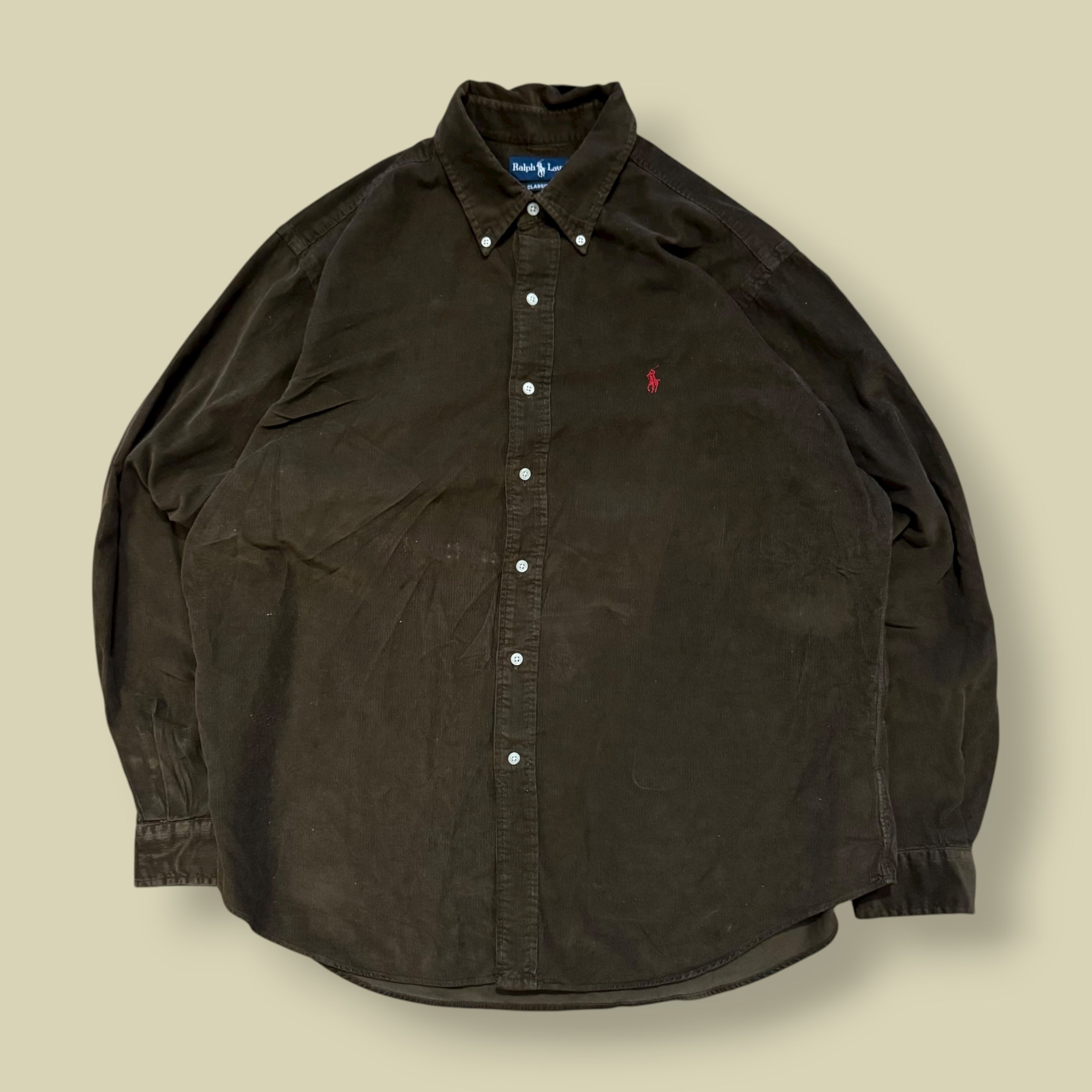 CAMICIA VELLUTO A COSTE MARRONE - XL