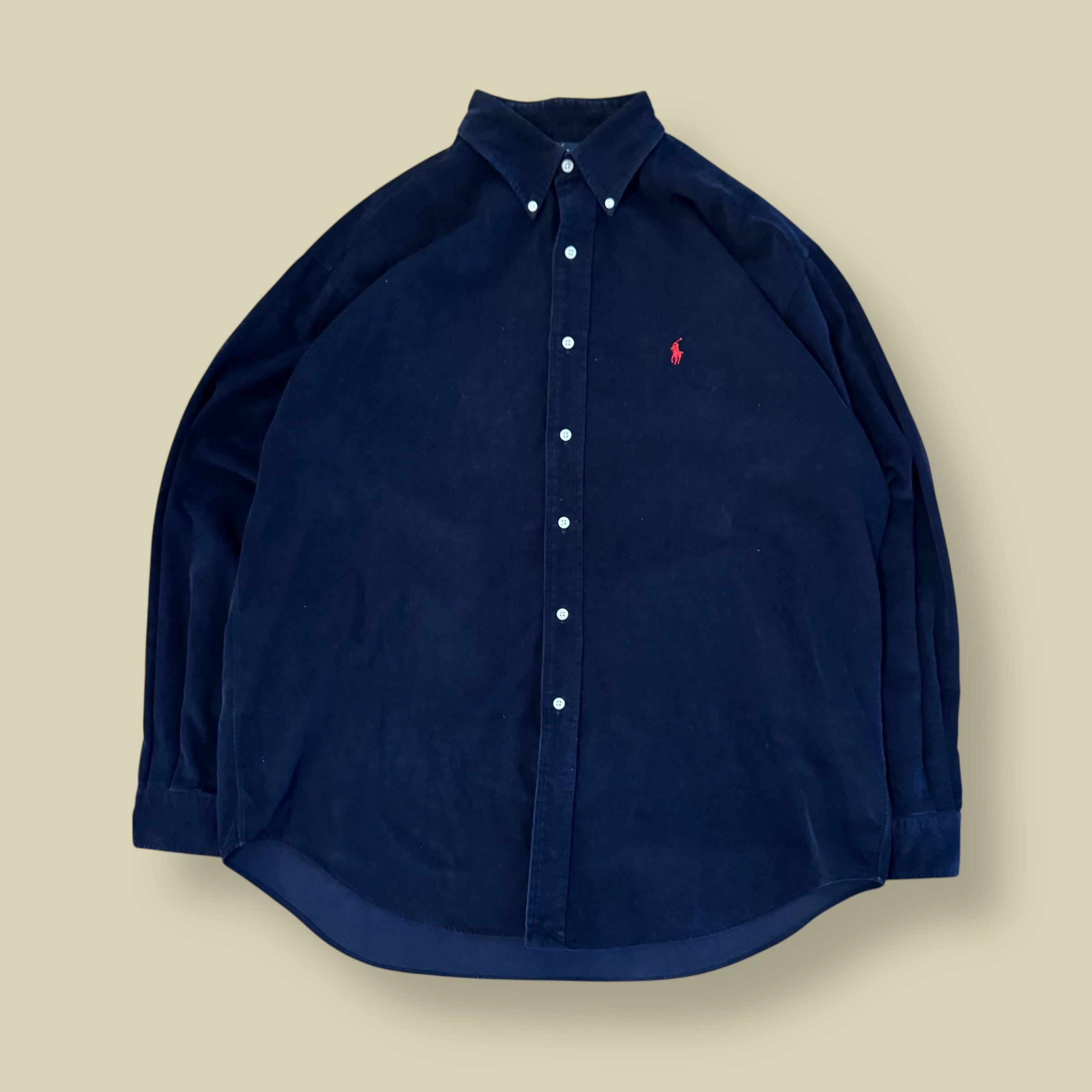 CAMICIA VELLUTO A COSTE BLU - L/XL