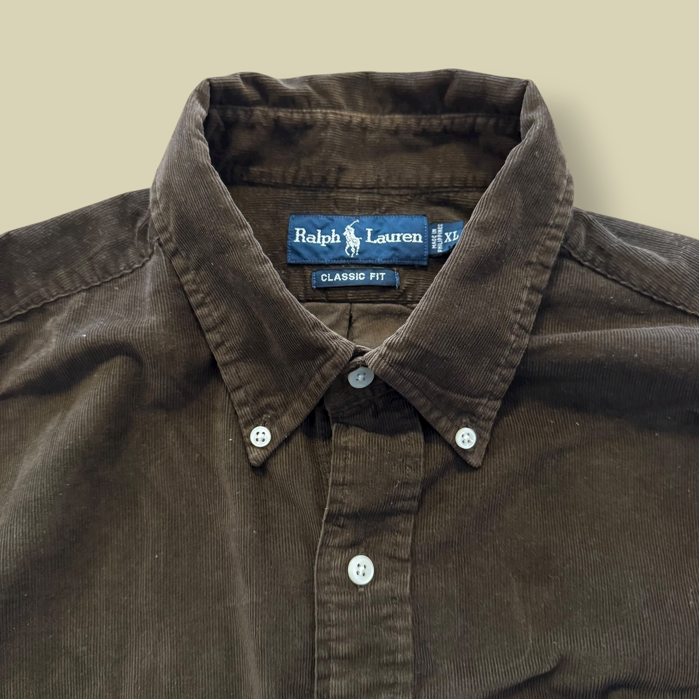 CAMICIA VELLUTO A COSTE MARRONE - XL