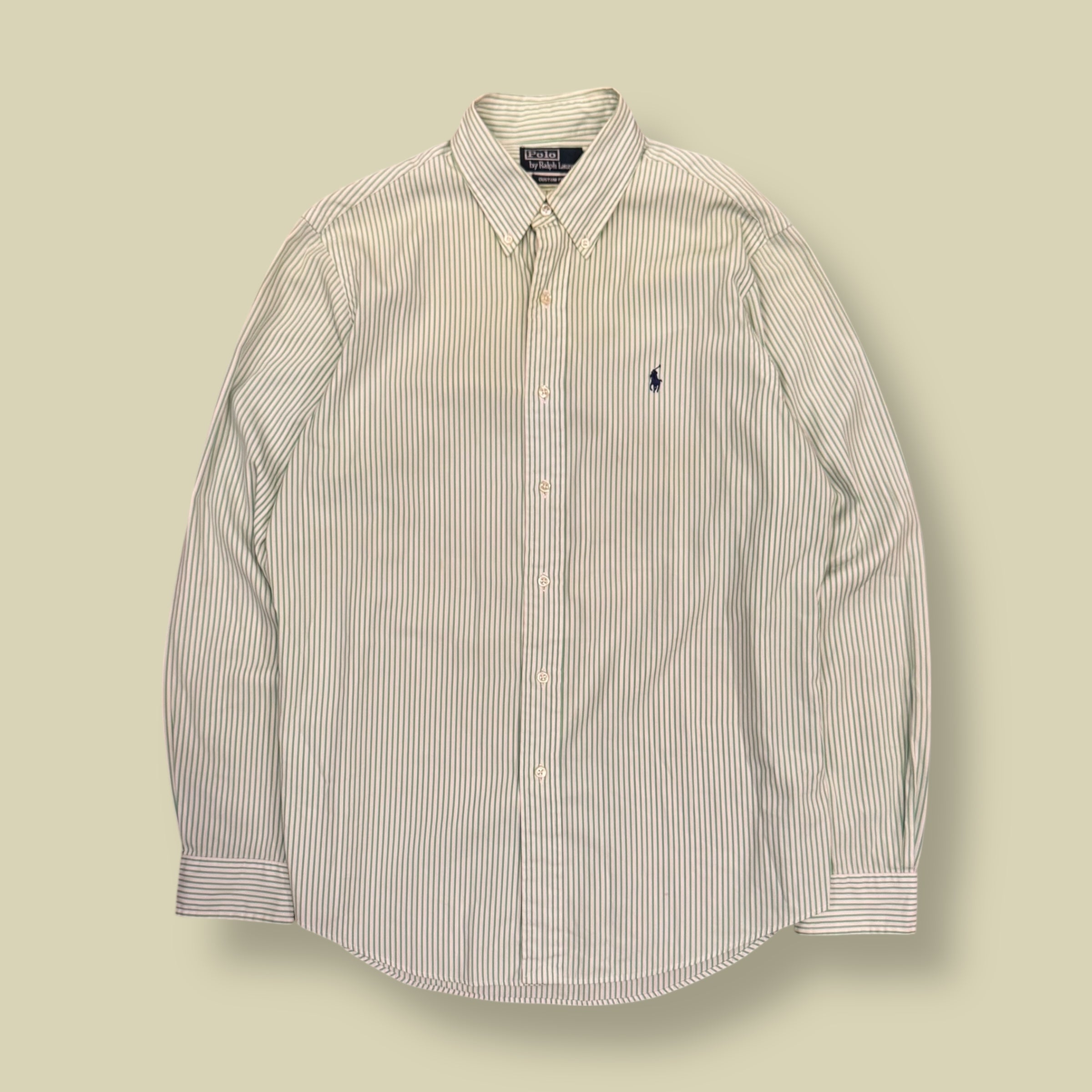 CAMICIA VERDE A RIGHE - M/L