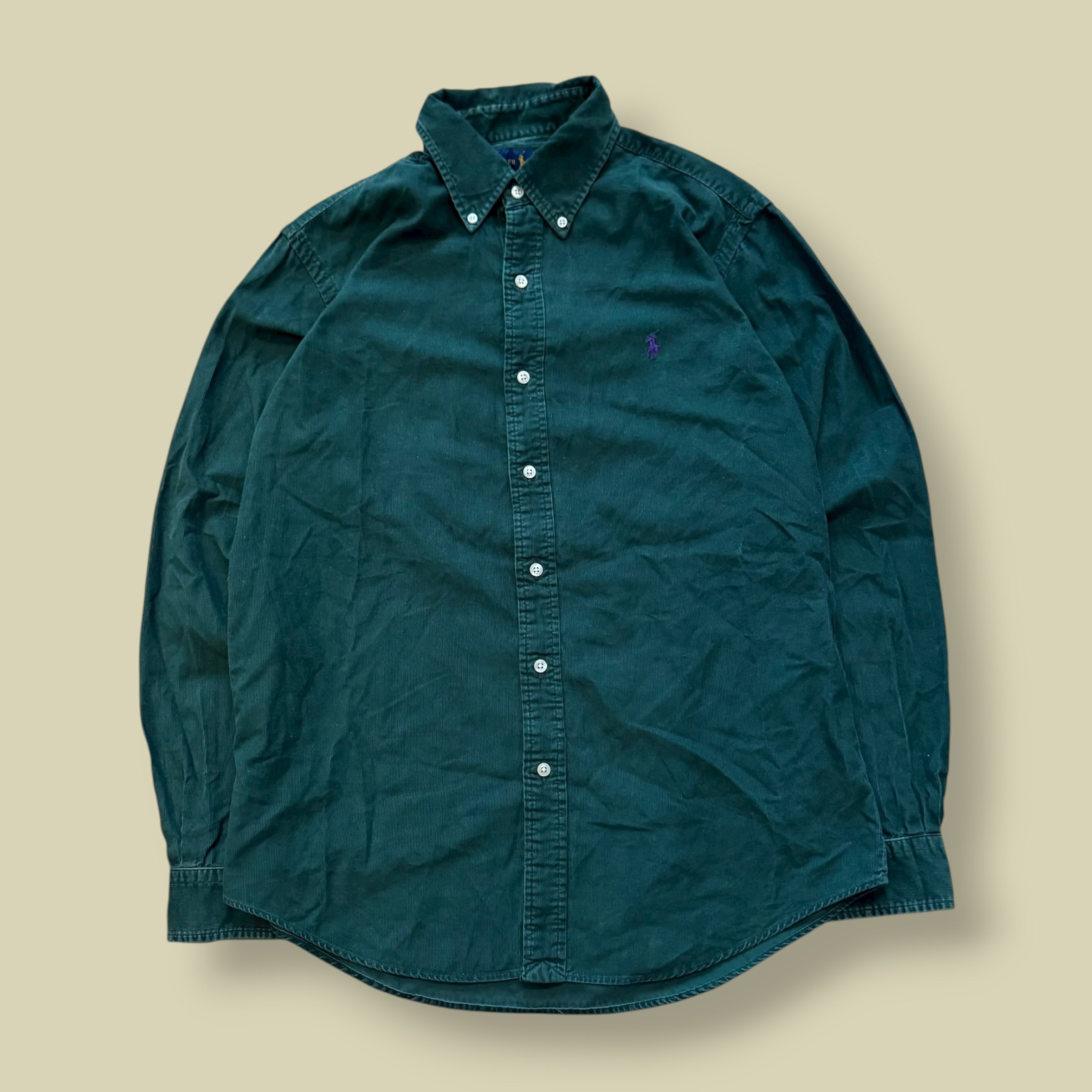 CAMICIA VELLUTO A COSTE VERDE - M