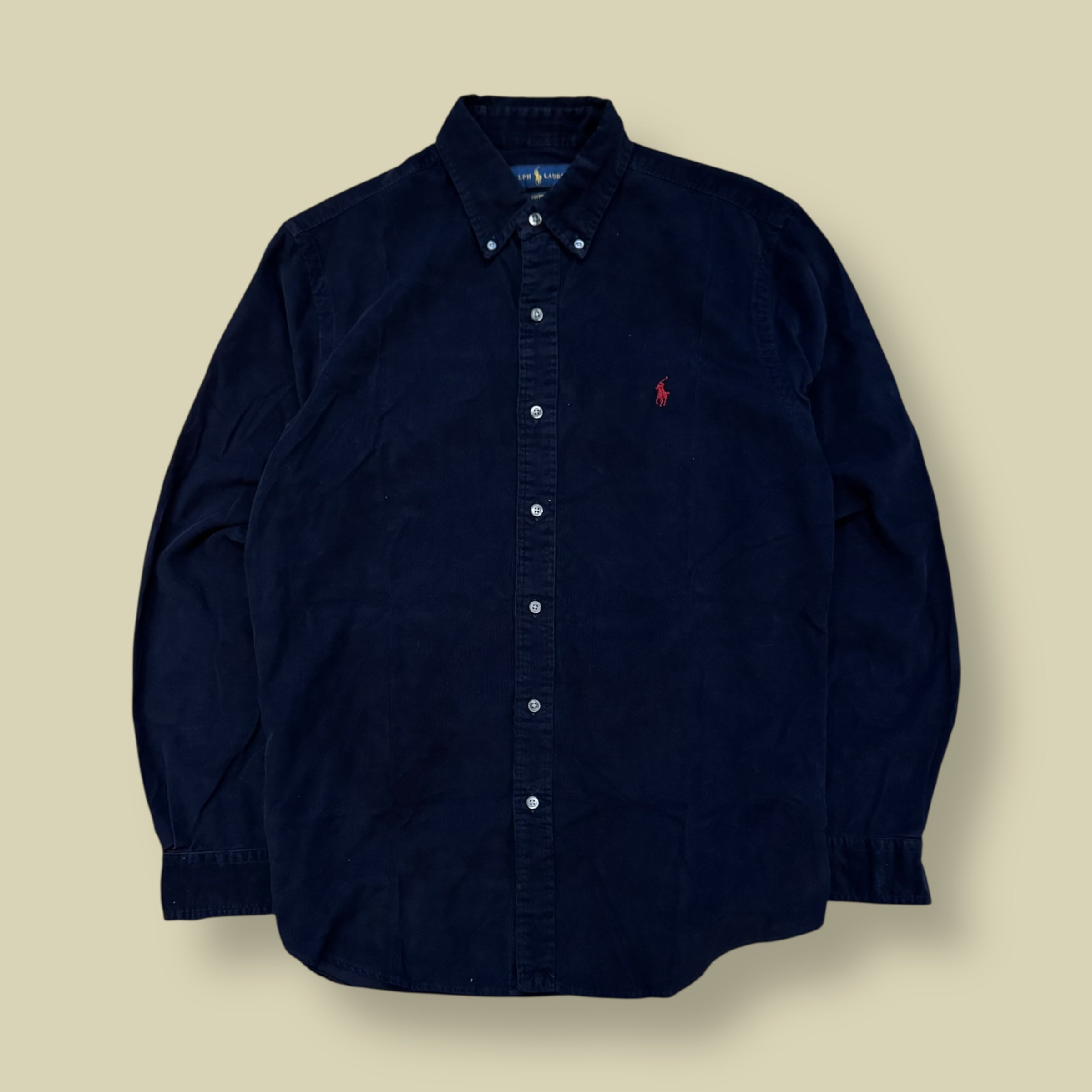 CAMICIA VELLUTO A COSTE BLU - M