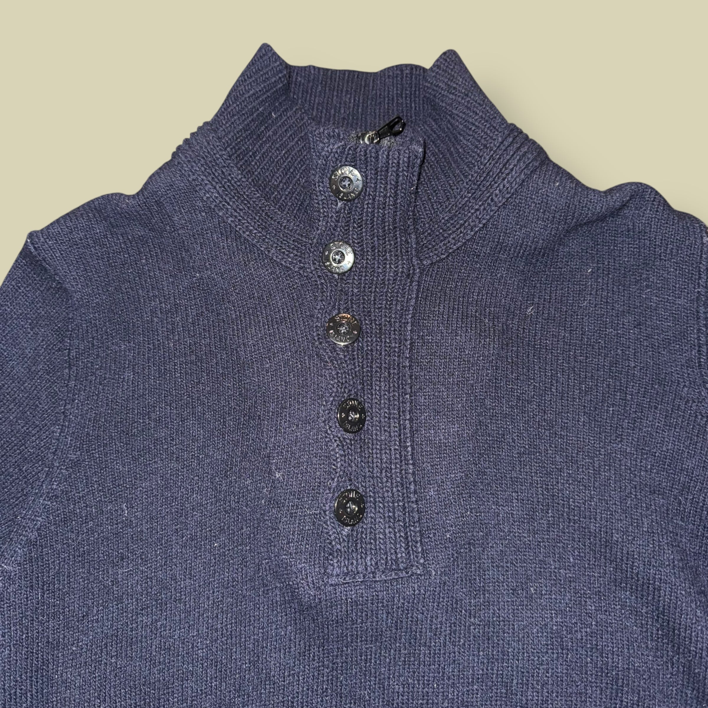 MAGLIONE COLLO ALTO BLU - L