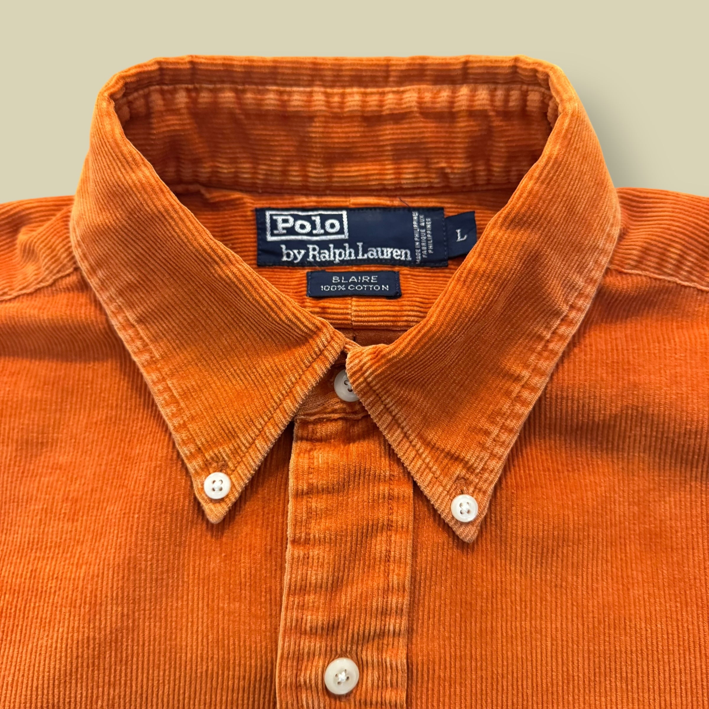 CAMICIA VELLUTO A COSTE ARANCIONE - L