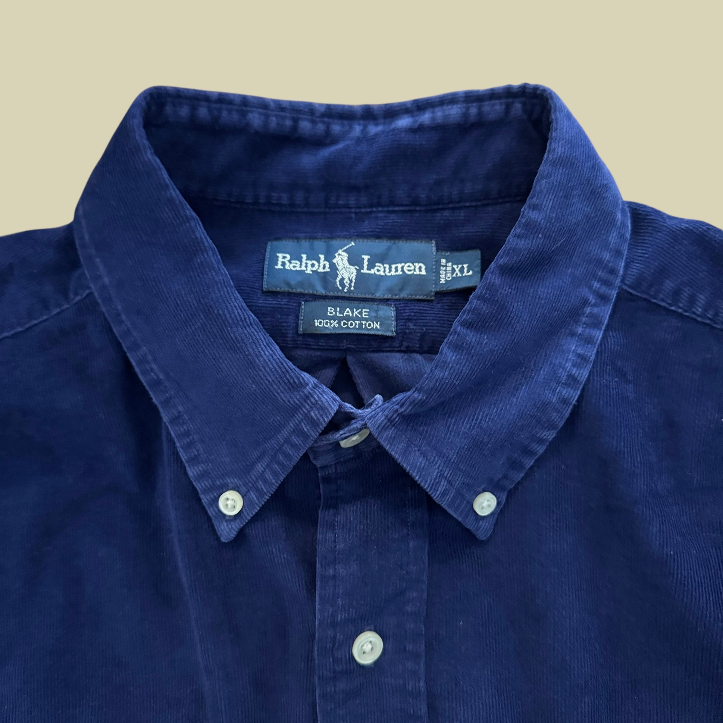 CAMICIA VELLUTO A COSTE BLU - XL/XXL