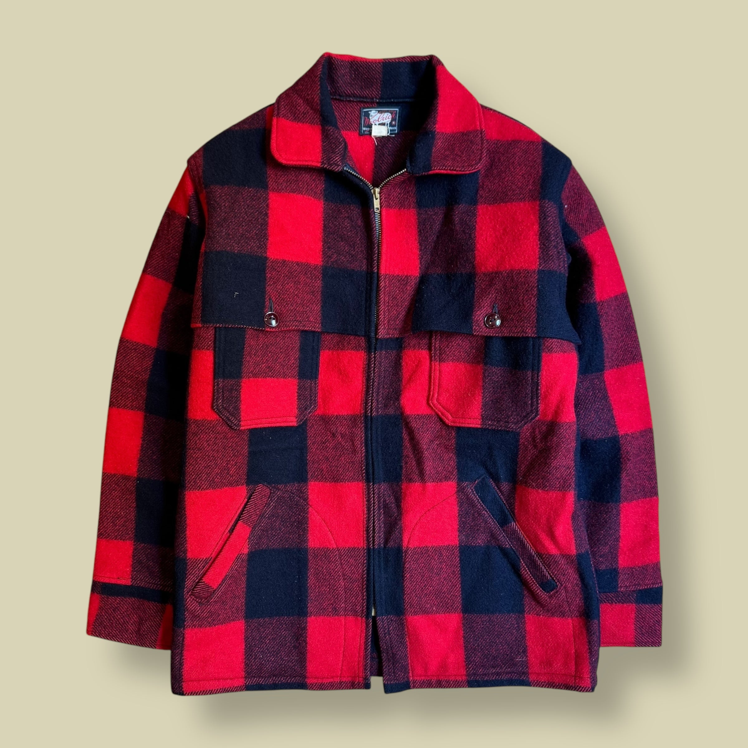 GIACCA MACKINAW PLAID WOOL 50's ROSSA - L