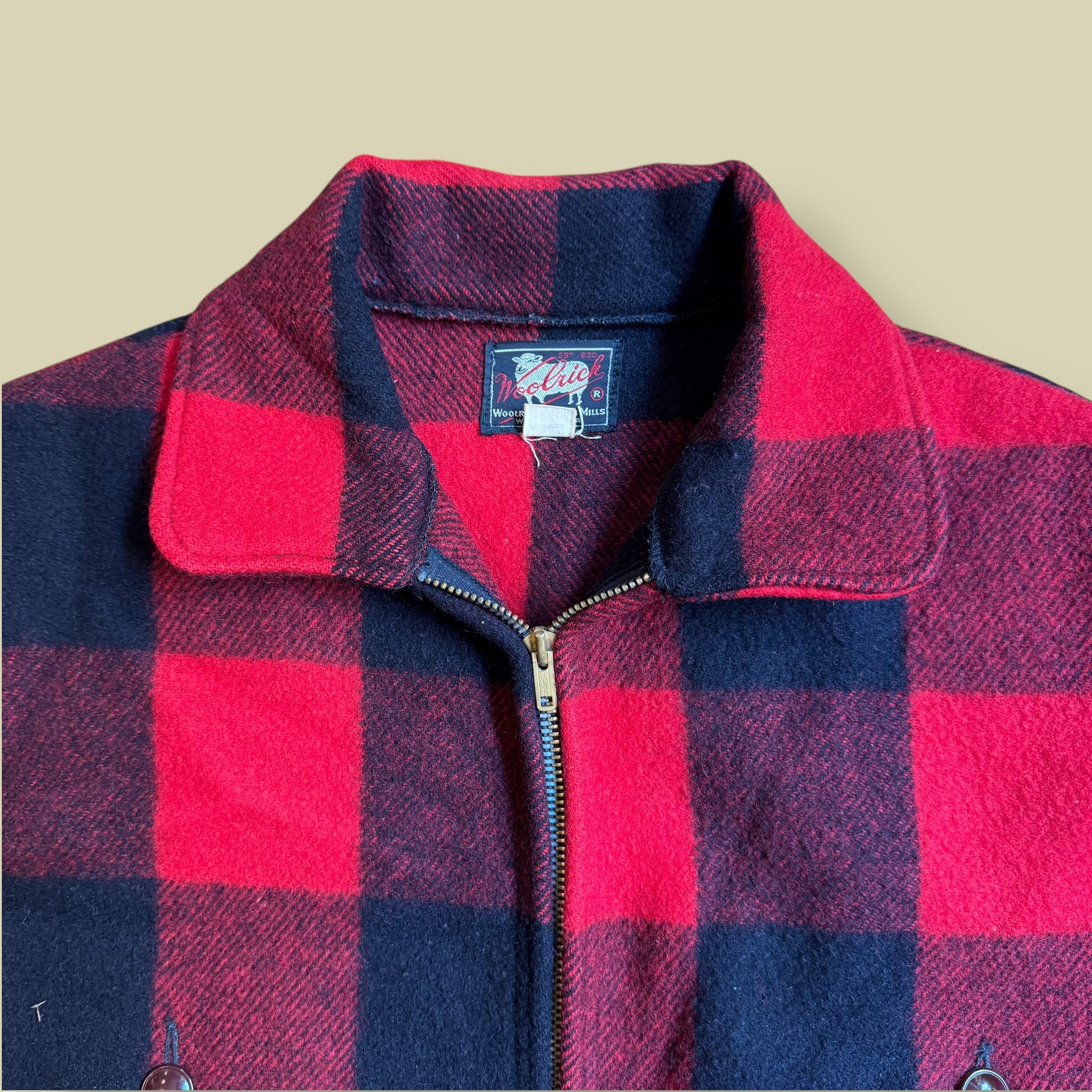 GIACCA MACKINAW PLAID WOOL 50's ROSSA - L