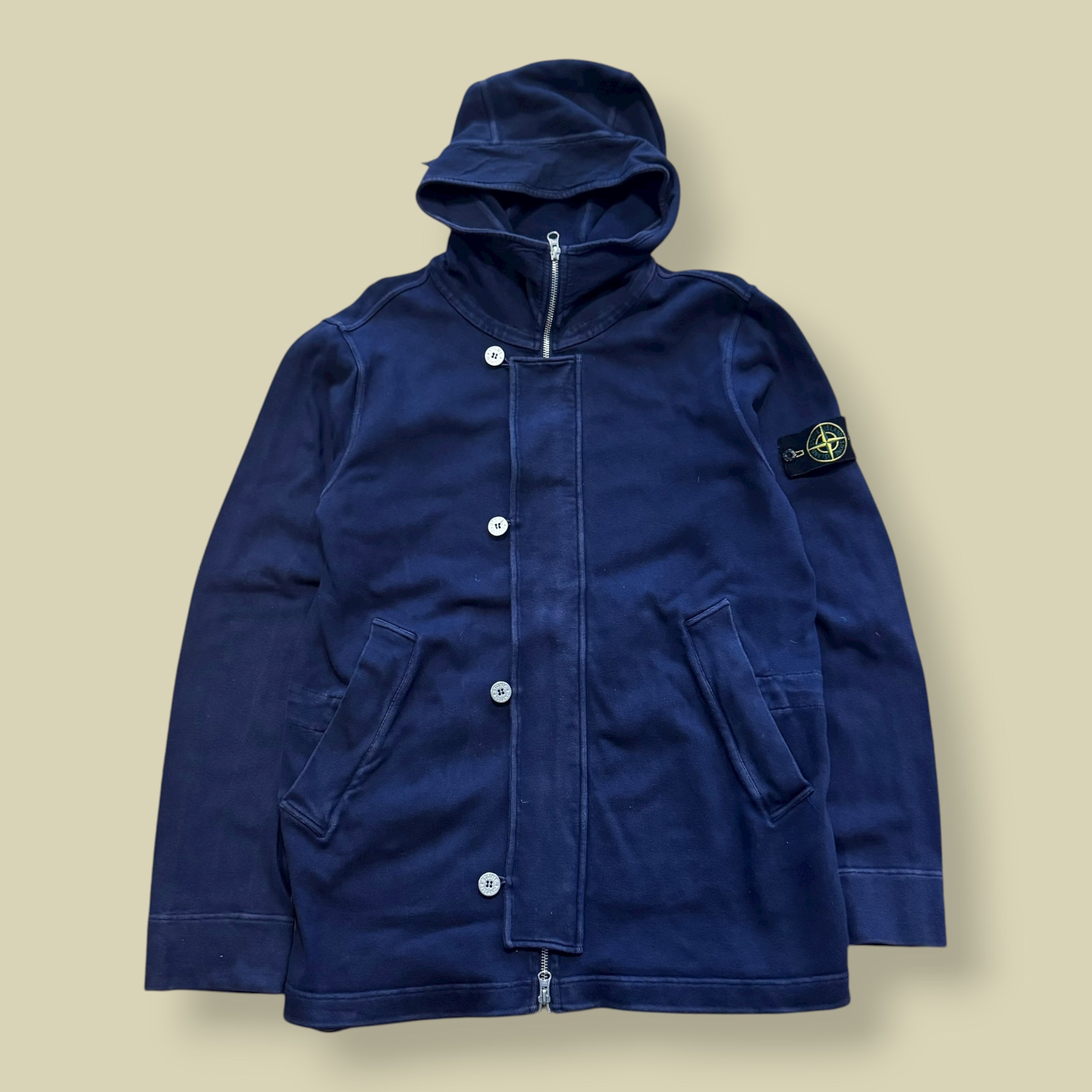 FELPA CON BOTTONI BLU - L