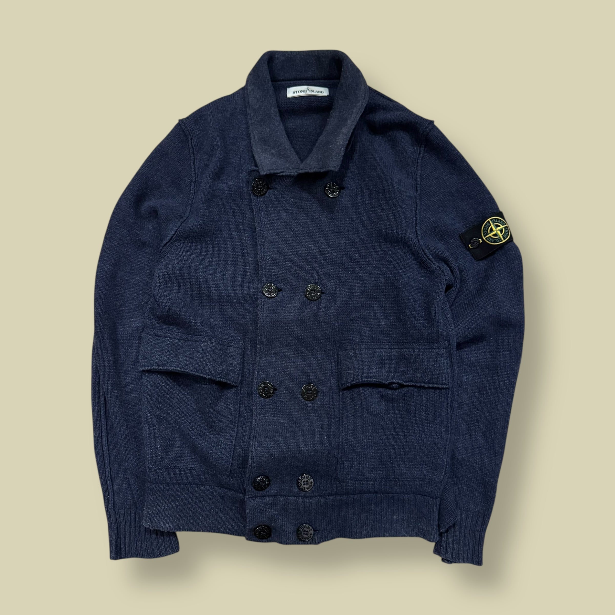 MAGLIONE IN LANA BLU - L