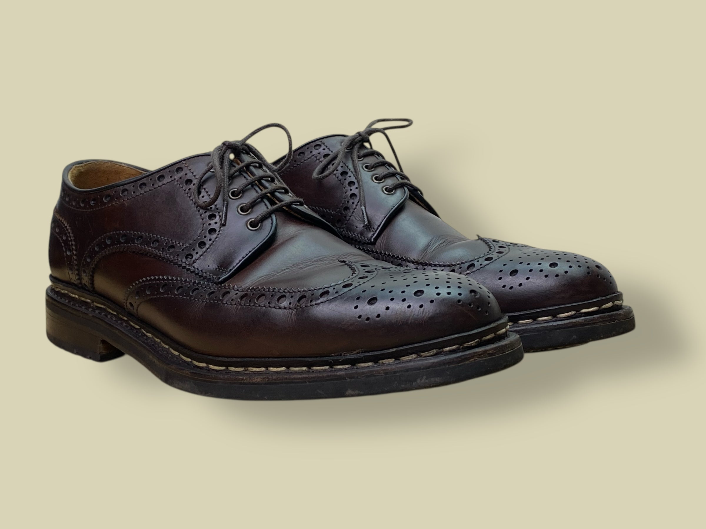 BROGUE DERBY DARK BORWN WAXED CALF (VINTAGE)
