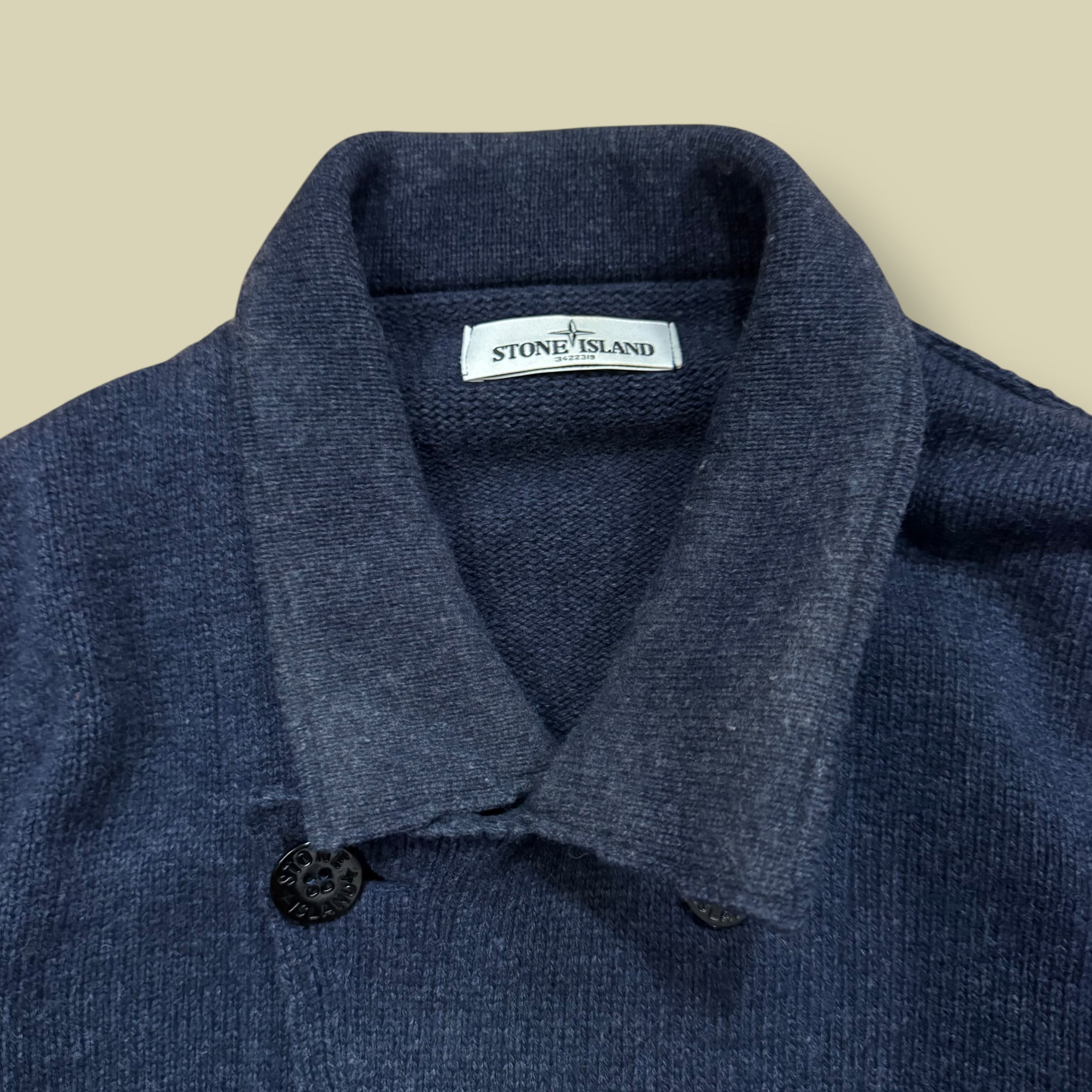 MAGLIONE IN LANA BLU - L