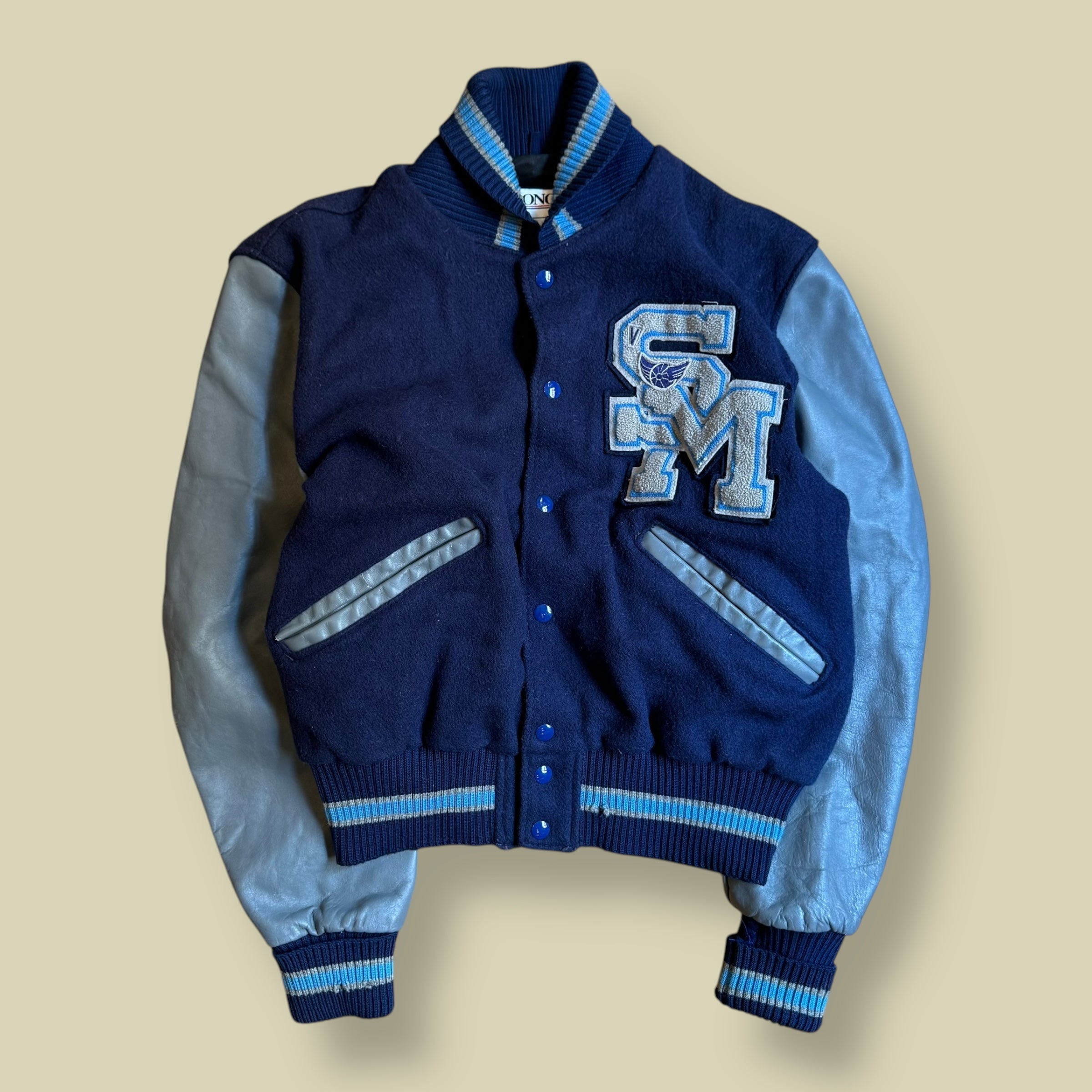 GIACCA VARSITY COLLEGE 80's BLU - L