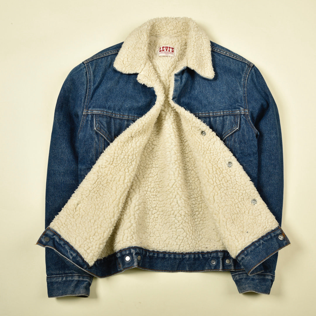 GIACCA VINTAGE SHERPA DENIM BLU - XS/S